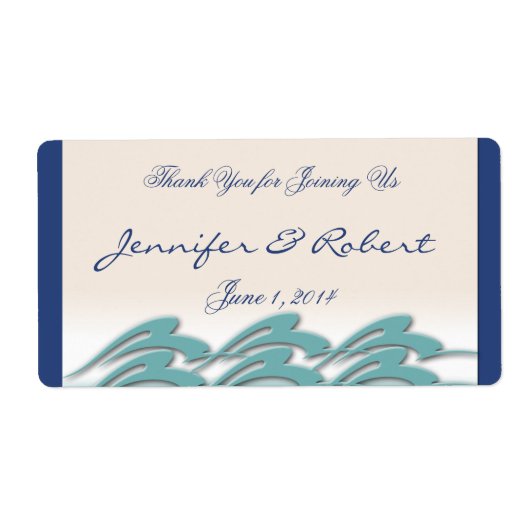 Waves of Love Navy Waterfles Label (Voorkant)