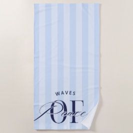 'Waves Of Peace' Blauwe Strandliefhebbers Oceaan Z Strandlaken