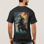 Waves of Valor: De Dolfijn Samurai" T-shirt (Achterkant)
