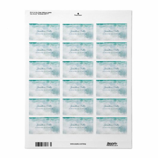 Waves Olieverfschilderij Handgeschreven Script Tek Etiket (Full Sheet)