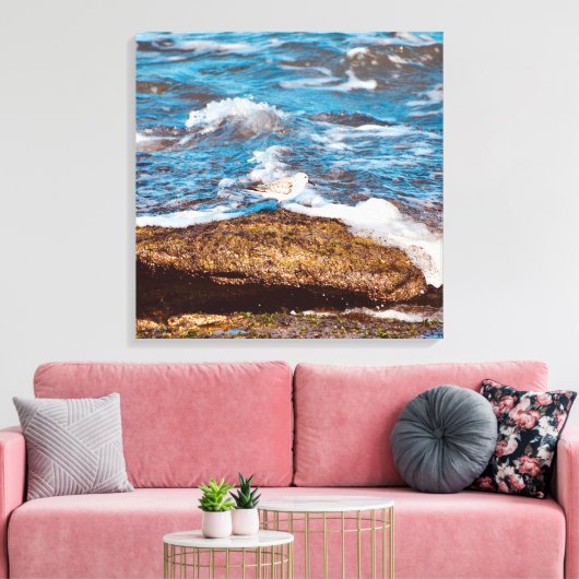 Waves on Rocky Coast shore Ocean Canvas  (Insitu (Woonkamer))