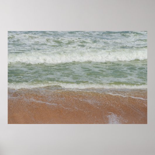 Waves op de strand Natuur Poster (Voorkant)