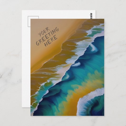 Waves op een Sandy-strand Briefkaart (Voorkant / Achterkant)