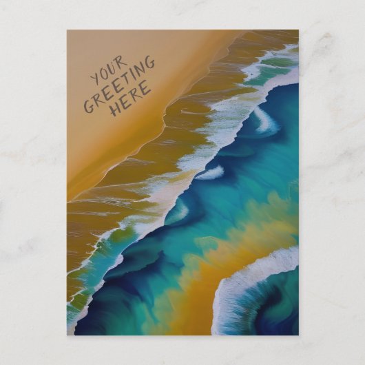 Waves op een Sandy-strand Briefkaart (Voorkant)