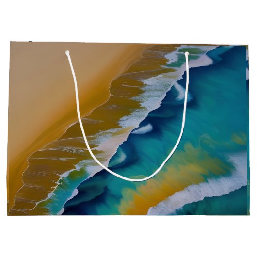 Waves op een Sandy strand Groot Cadeauzakje (Achterkant)