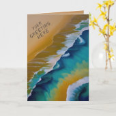 Waves op een Sandy-strand Kaart (Gele Bloem)