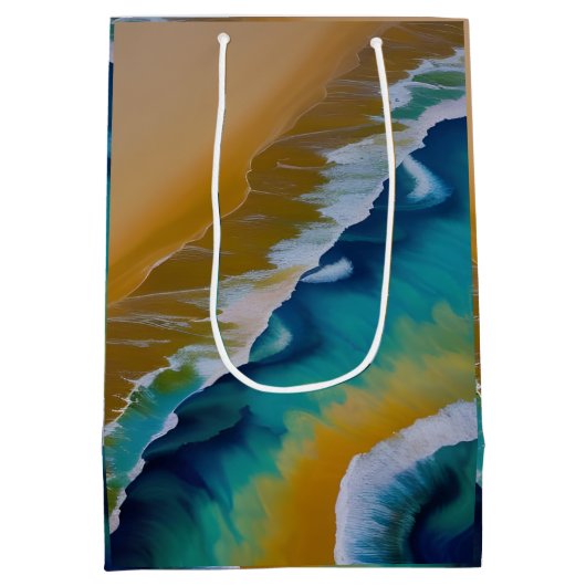 Waves op een Sandy strand Medium Cadeauzakje (Achterkant)