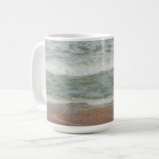 Waves op het tropische Afbeelding van het strand Koffiemok (Voorkant links)