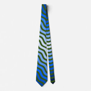 Waves patroon -01 D Groen BG Stropdas