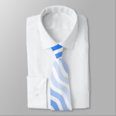 Waves patroon -01 Wit BG Stropdas (Gebonden)