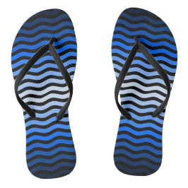 Waves patroon -01 Zwart BG Teenslippers