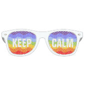 Waves Pattern - chakra-regenboogkleuren + jouw tek Retro Zonnebril (Voorkant)