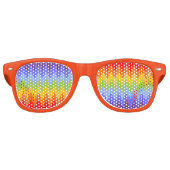 Waves Pattern - zigzag - chakra-regenboogkleuren Retro Zonnebril (Voorkant)