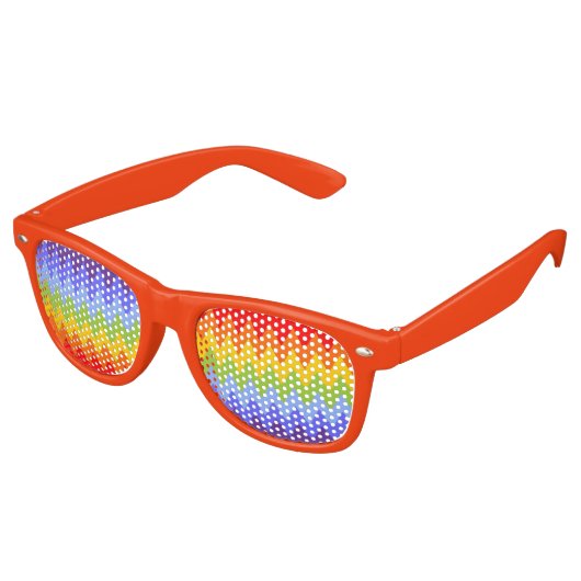 Waves Pattern - zigzag - chakra-regenboogkleuren Retro Zonnebril (Gekanteld)