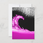 Waves Pink Fuchsia Vrijgezellenfeest Moderne Birth Kaart (Achterkant)