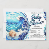 Waves Printable Baby shower Kaart (Voorkant)