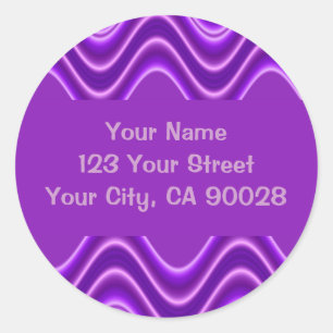 Waves-purple Ronde Sticker