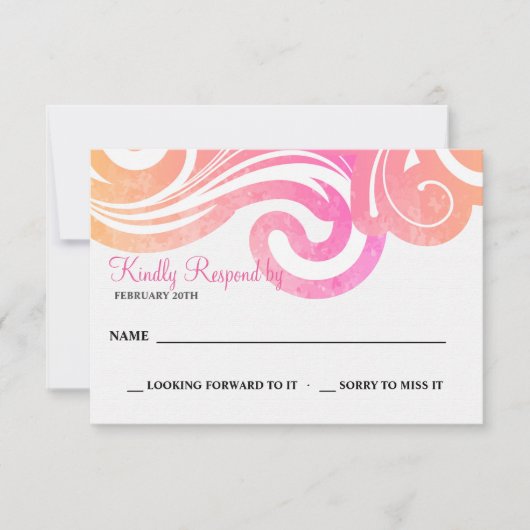 Waves-reactiekaart RSVP Kaartje (Voorkant)