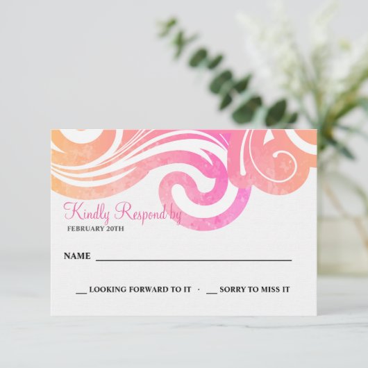 Waves-reactiekaart RSVP Kaartje (Staand voorkant)