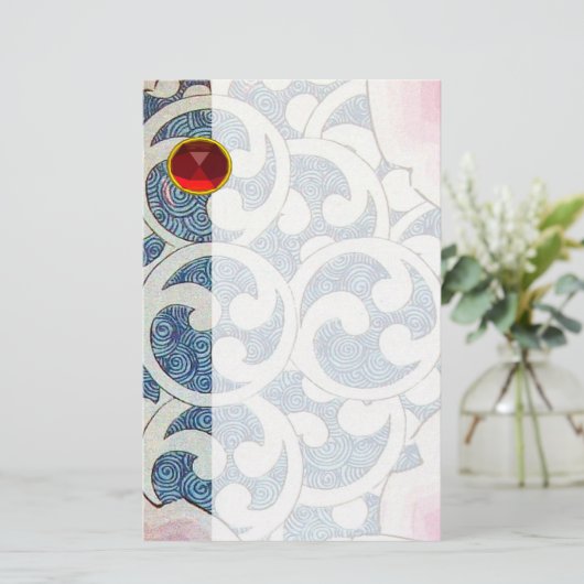 WAVES RED RUBY BRIEFPAPIER (Staand voorkant)