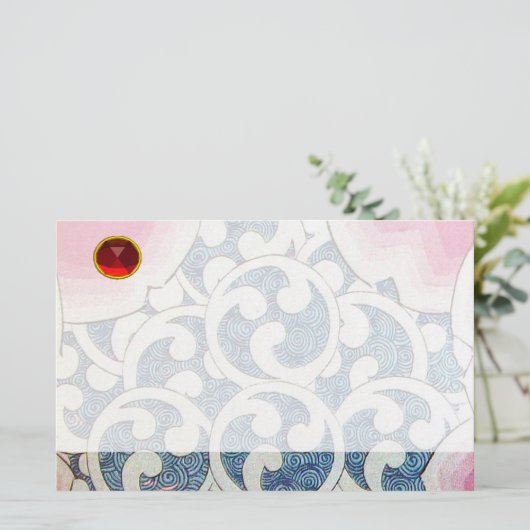 WAVES RED RUBY BRIEFPAPIER (Staand voorkant)