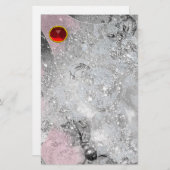 WAVES RED RUBY BRIEFPAPIER (Voorkant / Achterkant)