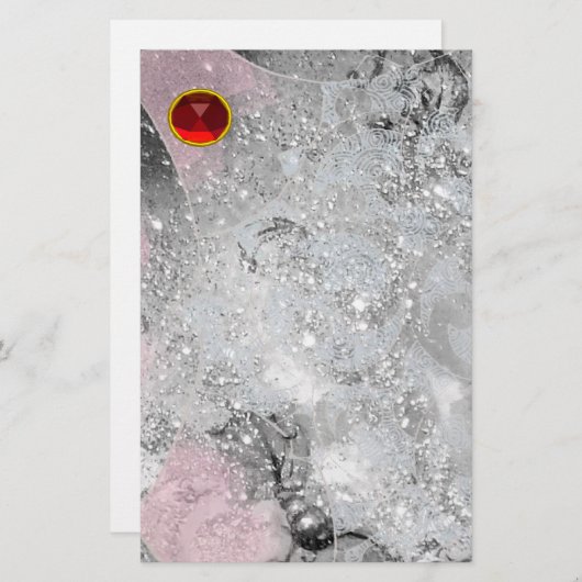 WAVES RED RUBY BRIEFPAPIER (Voorkant / Achterkant)