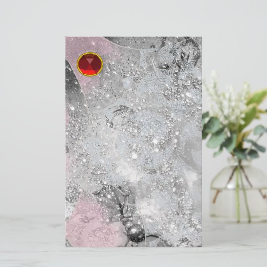 WAVES RED RUBY BRIEFPAPIER (Staand voorkant)