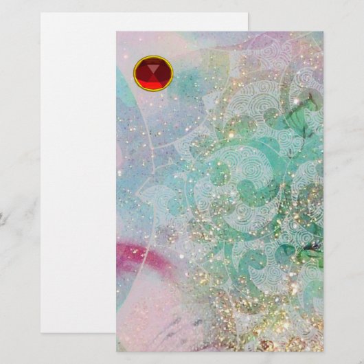 WAVES RED RUBY BRIEFPAPIER (Voorkant / Achterkant)