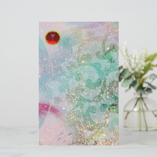 WAVES RED RUBY BRIEFPAPIER (Staand voorkant)