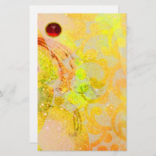 WAVES RED RUBY BRIEFPAPIER (Voorkant / Achterkant)