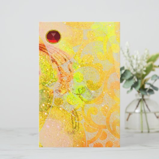 WAVES RED RUBY BRIEFPAPIER (Staand voorkant)