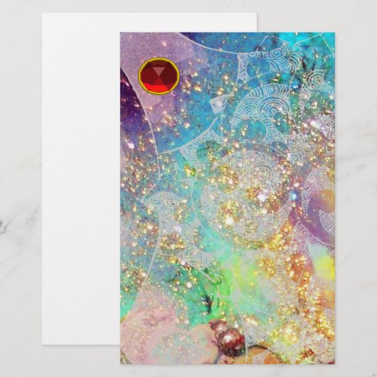 WAVES RED RUBY BRIEFPAPIER (Voorkant / Achterkant)