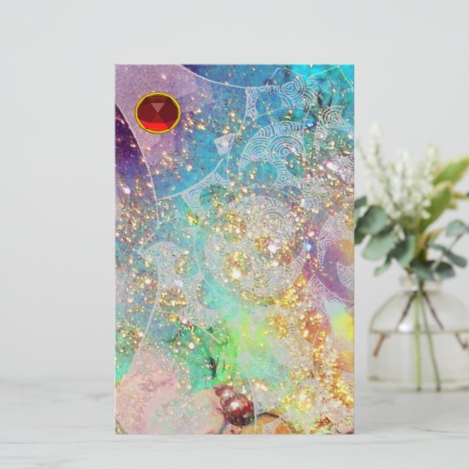 WAVES RED RUBY BRIEFPAPIER (Staand voorkant)