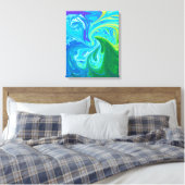 Waves Reunion | Beste Abstracte fijne kunst Canvas Afdruk (Insitu (Slaapkamer))