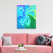 Waves Reunion | Beste Abstracte fijne kunst Canvas Afdruk (Insitu (Woonkamer))
