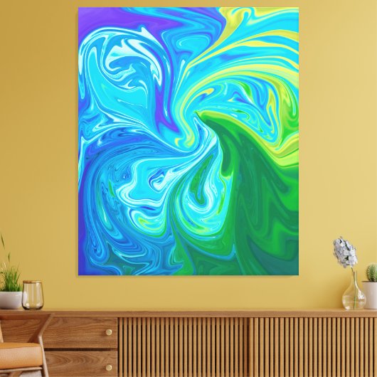 Waves Reunion | Beste Abstracte fijne kunst Canvas Afdruk (Insitu (Woonkamer))