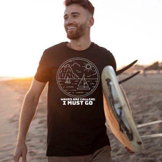 Waves roepen dat ik moet gaan surf minimal graphic t-shirt