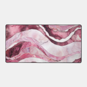 Waves - Roze Marmer Abstract Bureaumat