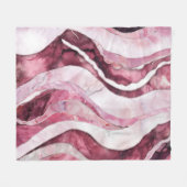Waves - Roze Marmer Abstract Fleece Deken (Voorkant (Horizontaal))