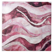 Waves - Roze Marmer Abstract Tegeltje (Voorkant)