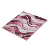 Waves - Roze Marmer Abstract Tegeltje (Zijkant)