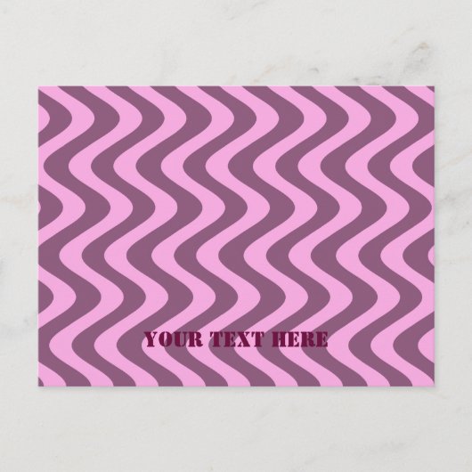 Waves (roze/roze) briefkaart (Voorkant)
