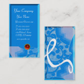 WAVES RUBY MONOGRAM, blauw wit rood zwart Visitekaartje (Voorkant / Achterkant)