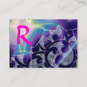 WAVES RUBY MONOGRAM, helder licht paars blauw Visitekaartje (Achterkant)