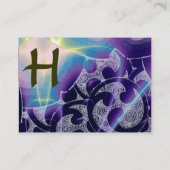 WAVES RUBY MONOGRAM, helder paars groen blauw roze Visitekaartje (Achterkant)