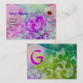 WAVES RUBY MONOGRAM, helder paars groen blauw roze Visitekaartje (Voorkant / Achterkant)