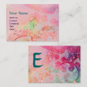 WAVES RUBY MONOGRAM, helder roze groen rood blauw Visitekaartje (Voorkant / Achterkant)