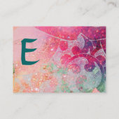 WAVES RUBY MONOGRAM, helder roze groen rood blauw Visitekaartje (Achterkant)