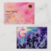 WAVES RUBY MONOGRAM, helderroze rood paars blauw Visitekaartje (Voorkant / Achterkant)